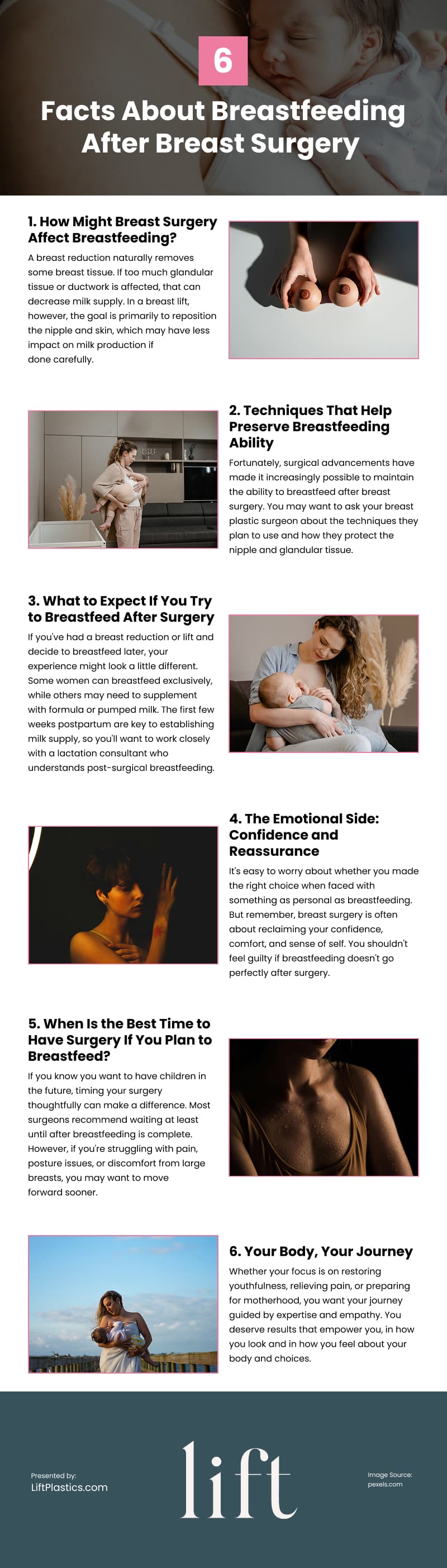 6 Facts About Breastfeeding After Breast Surgery Infographic